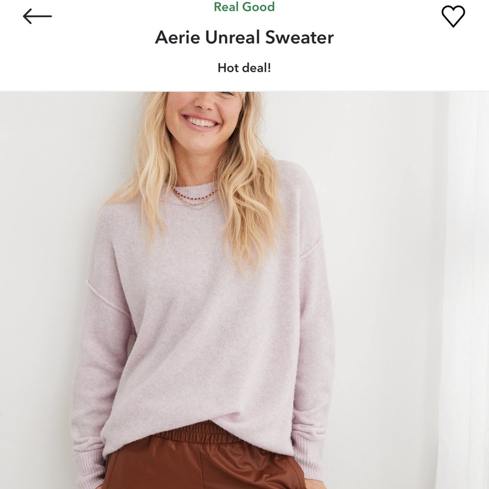 AERIE - Unreal Sweater Color: Lavender Dawn 🪻